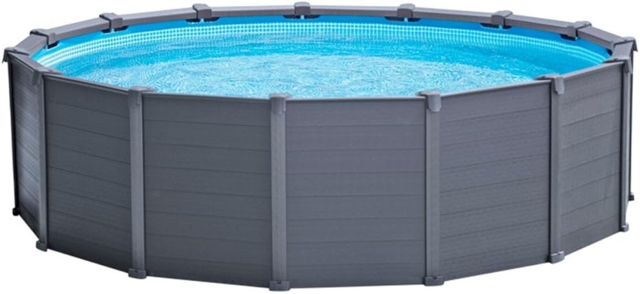 Intex Graphite Panel Above-Ground Pool, Gray, 4.78 m x 1.24 m - 28382