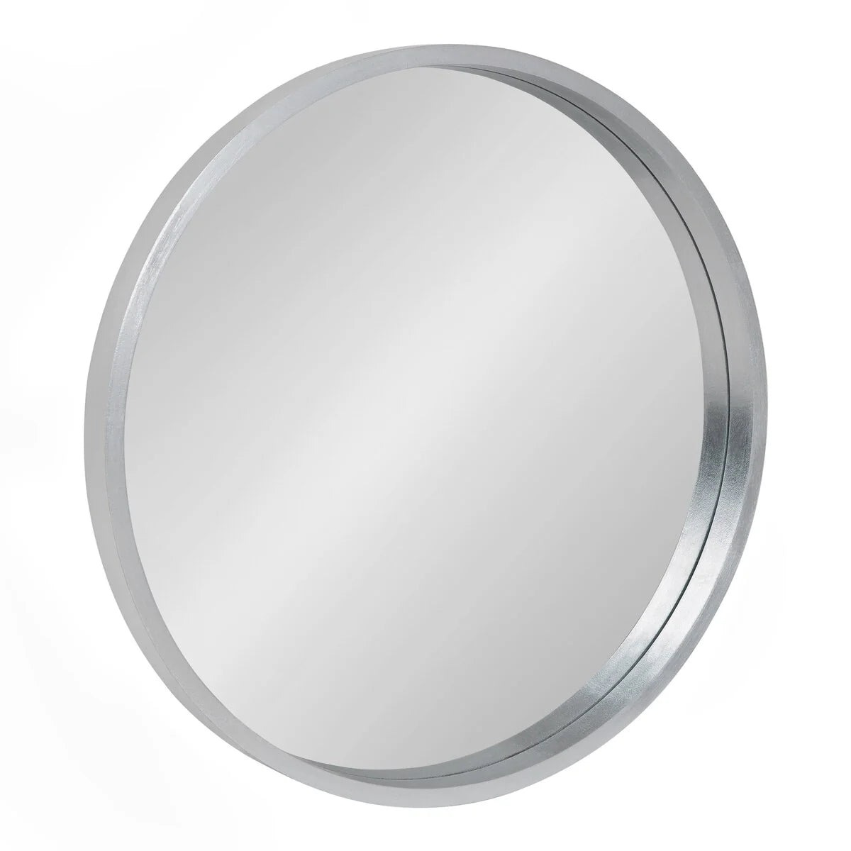 Round Wood Accent Wall Mirror With Modern Decorative Wooden Frame