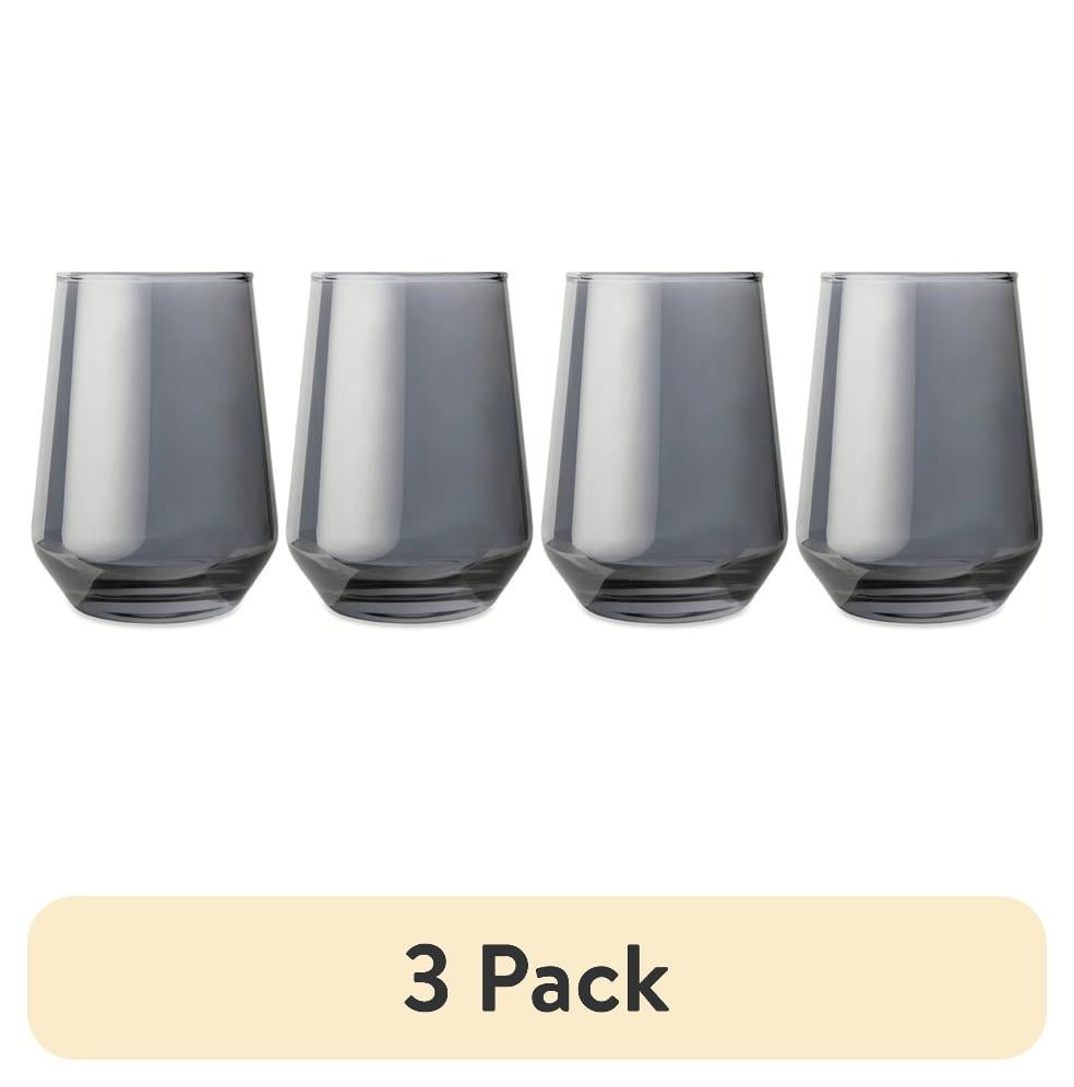 Thyme & Table 13.5 fl oz Smoke Angled Stemless Wine Glasses, Set of 4