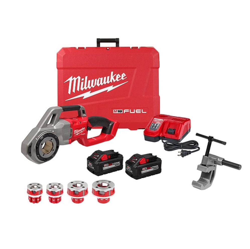 Milwaukee 2870-22 M18 FUEL™ Compact Pipe Threader w/ ONE-KEY™ w/ 1/2" - 1-1/4" Compact NPT Forged Aluminum Die Heads