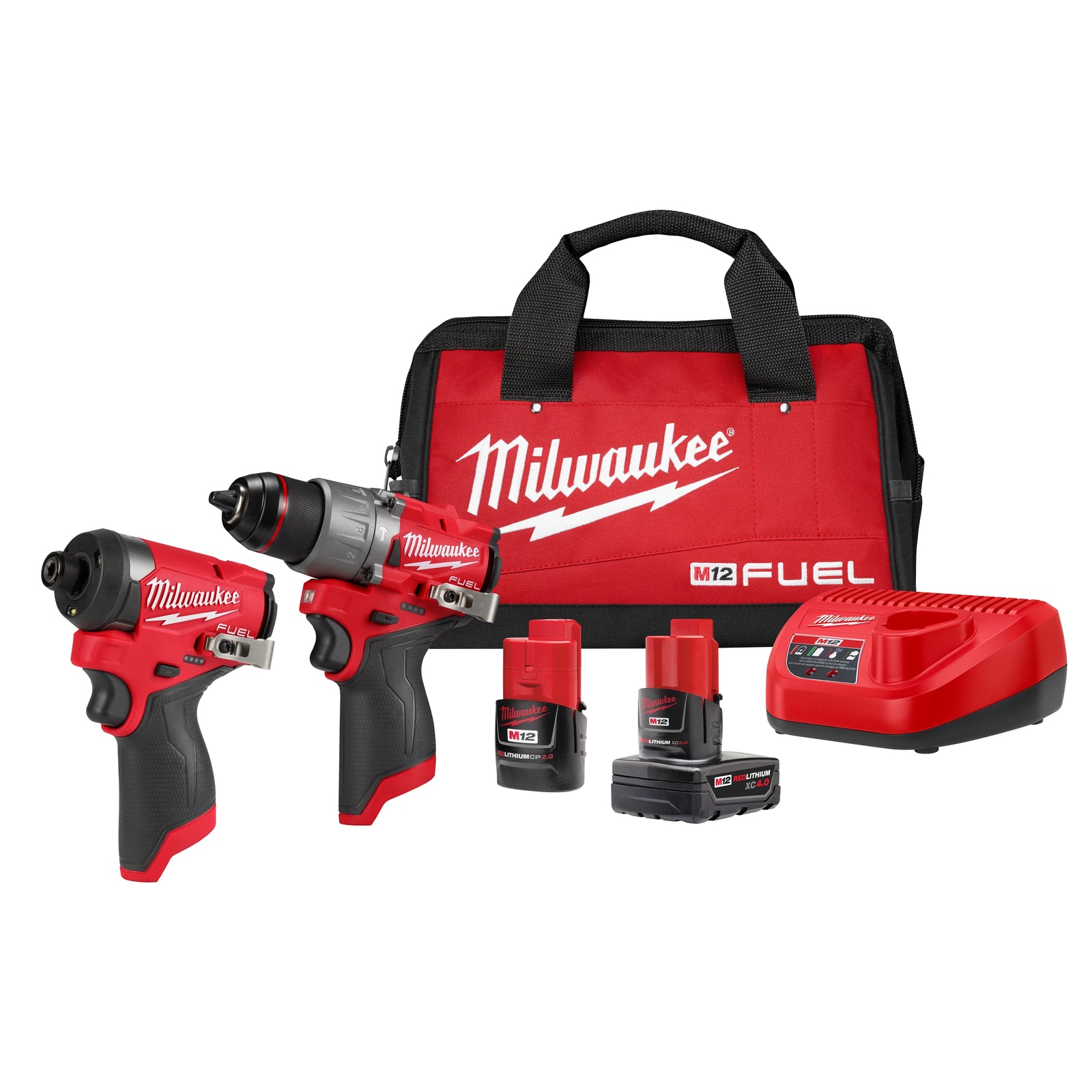 Milwaukee 3497-22 M12 FUEL 2-Tool Cordless Combo Kit: 1/2" Hammer Drill & 1/4" Impact Driver