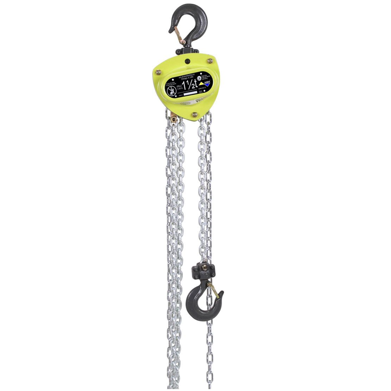 All Material Handling MA010-15-13U Manual Hand Chain Hoist, 1.0 Ton, 15' Lift, 13' Drop