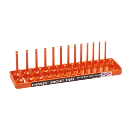 Hansen Global 1405 - 1/4″ Drive Metric Regular & Deep Socket Holder – Orange