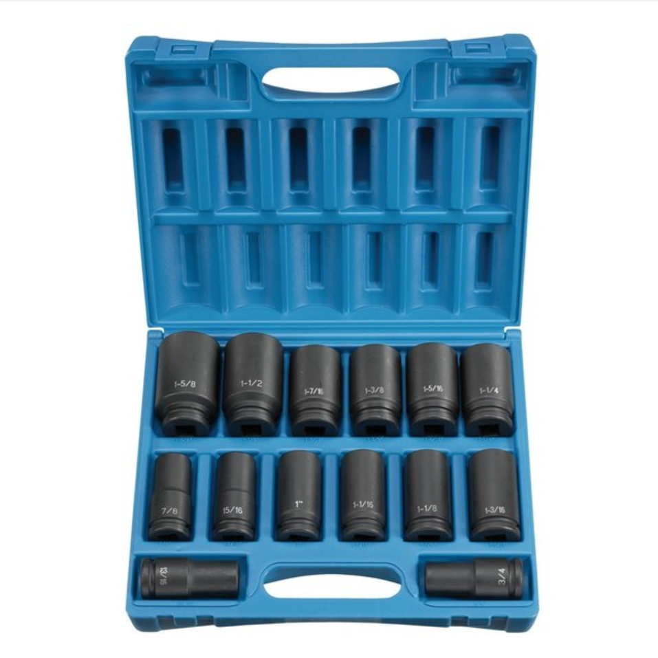 Grey Pneumatic 8038D - 3/4" Drive 14 Piece Deep Length Impact Set