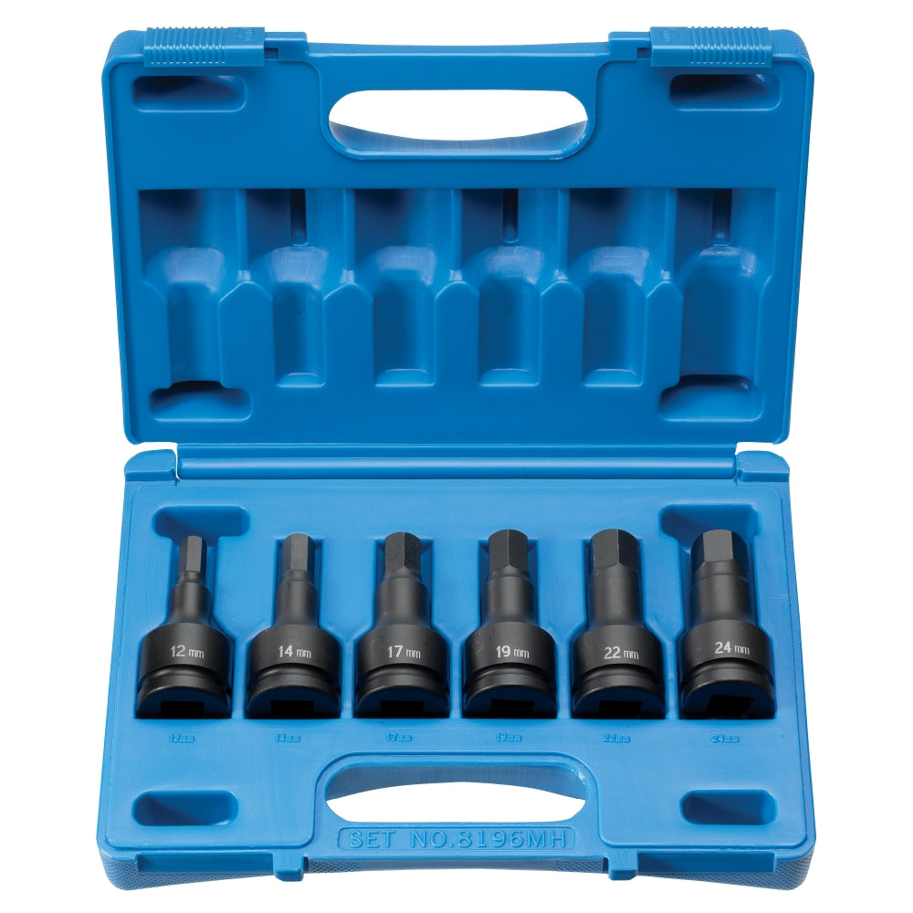 Grey Pneumatic 8196MH - 3/4" Drive 6 Piece Impact Hex Driver Metric Set
