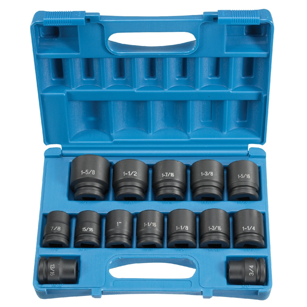 Grey Pneumatic 8038 3/4" Drive 14 Piece Standard Length Impact Set