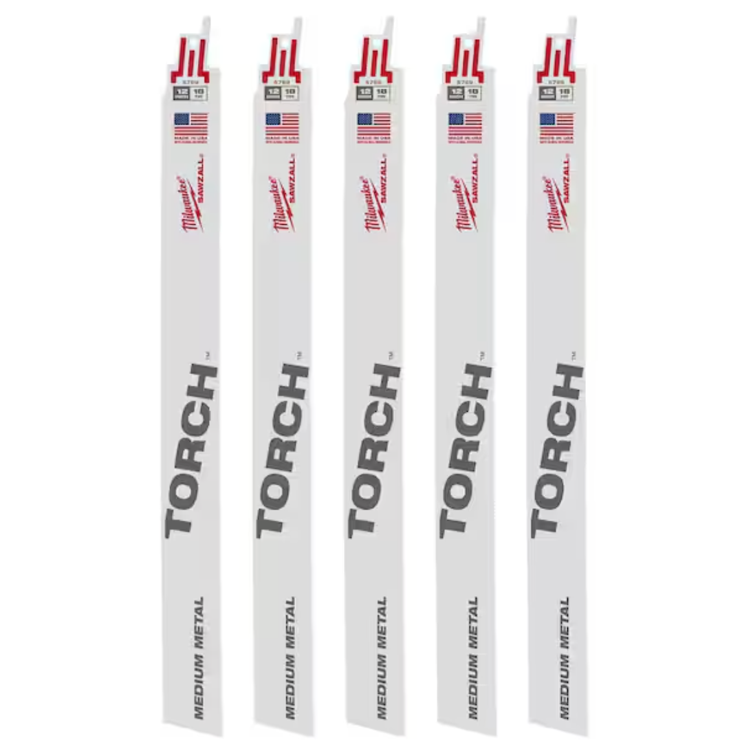 Milwaukee 48-00-5789 - 12" 18 TPI TORCH™ SAWZALL® Blade for Medium Metal (5 PK)