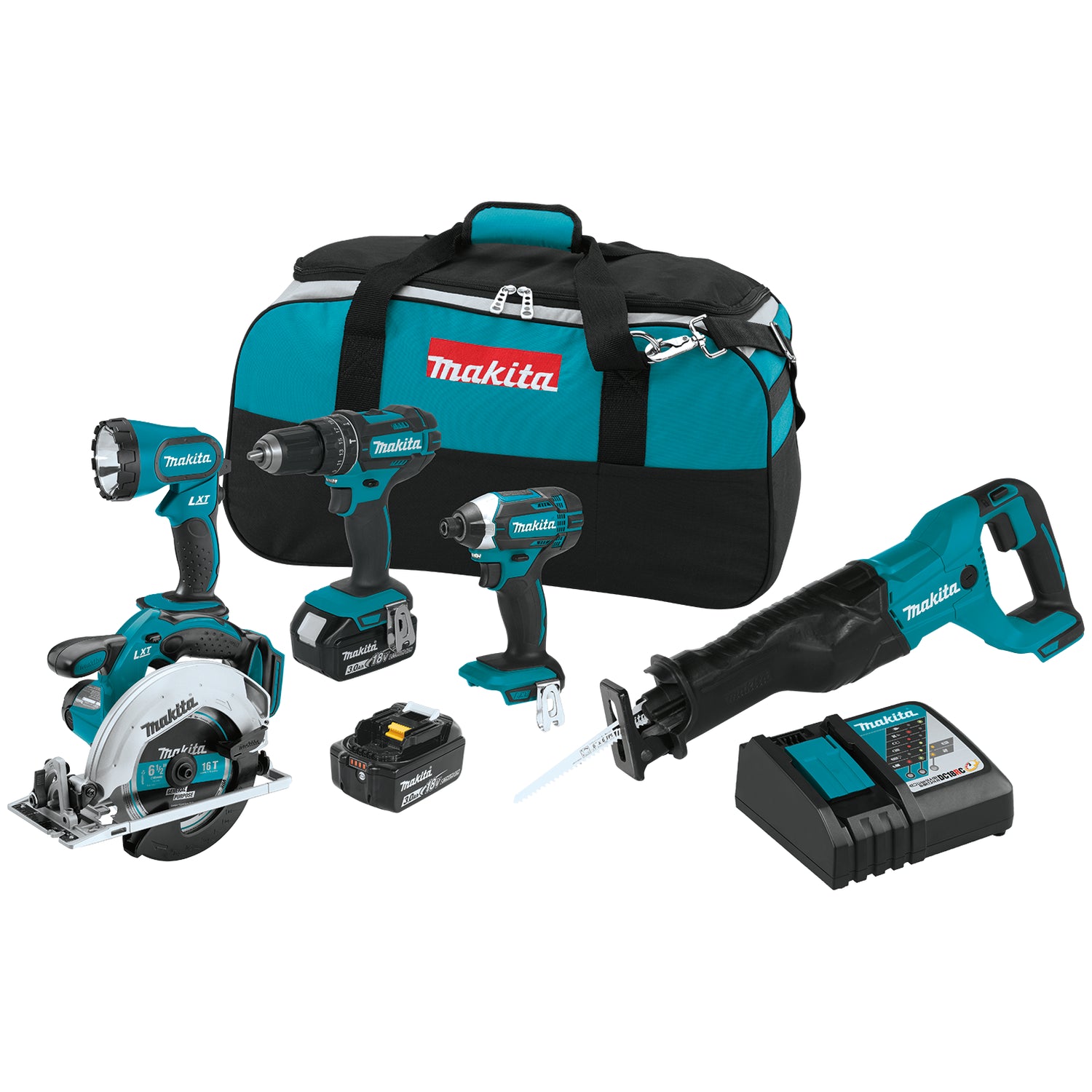 Makita XT505 18V LXT Lithium-Ion Cordless 5-Piece Combo Kit