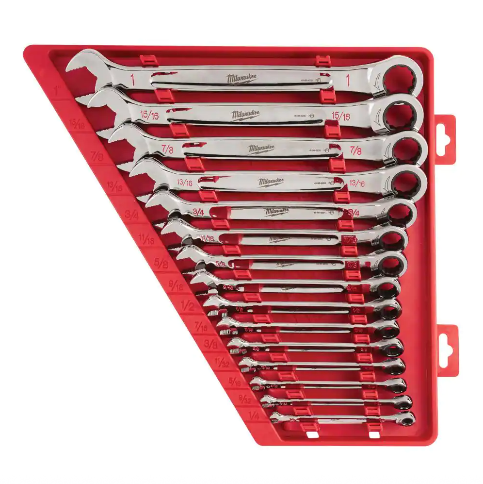 Milwaukee 48-22-9416 - 15pc Ratcheting Combination Wrench Set - SAE