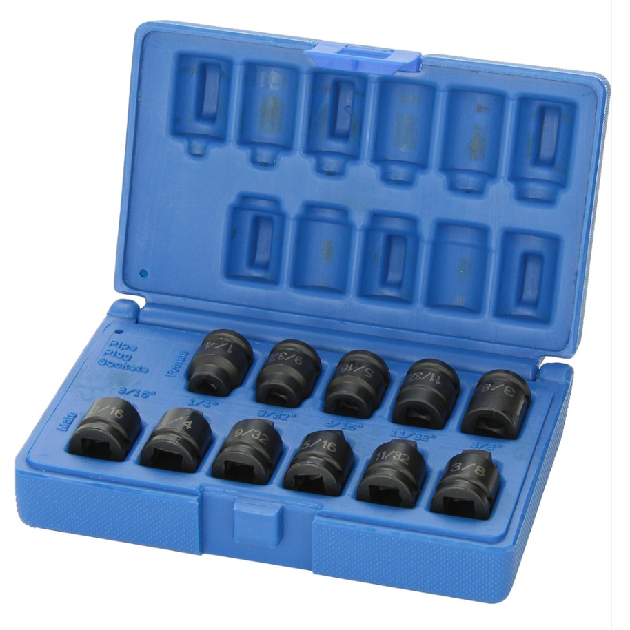Grey Pneumatic 1211P Pipe Plug Socket Set, 11pc