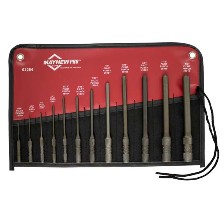 Mayhew 62254 Pro Pilot Punch Kit, 12pc