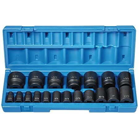 Grey Pneumatic 1719D - 1/2" Drive 19-Piece 12-Point Deep Length Fractional Socket Set