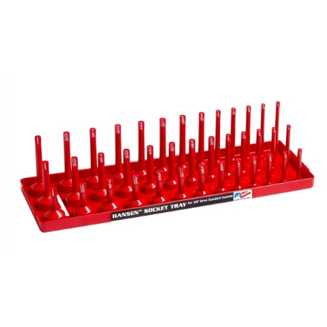 Hansen Global 38013 - 3/8″ Drive Fractional 3 Row Socket Tray - Red