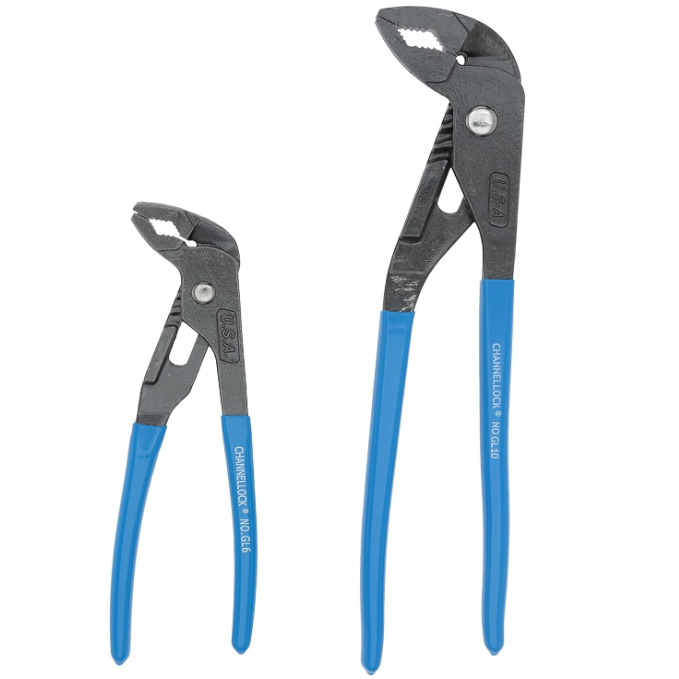 CHANNELLOCK® GLS-2 - 2pc GRIPLOCK® Tongue & Groove Pliers Set (6-1/2", 9-1/2")