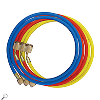 Mastercool 45372 Set of 3 - 72in Standard Hoses w/ Shut-Off Valve Fitting