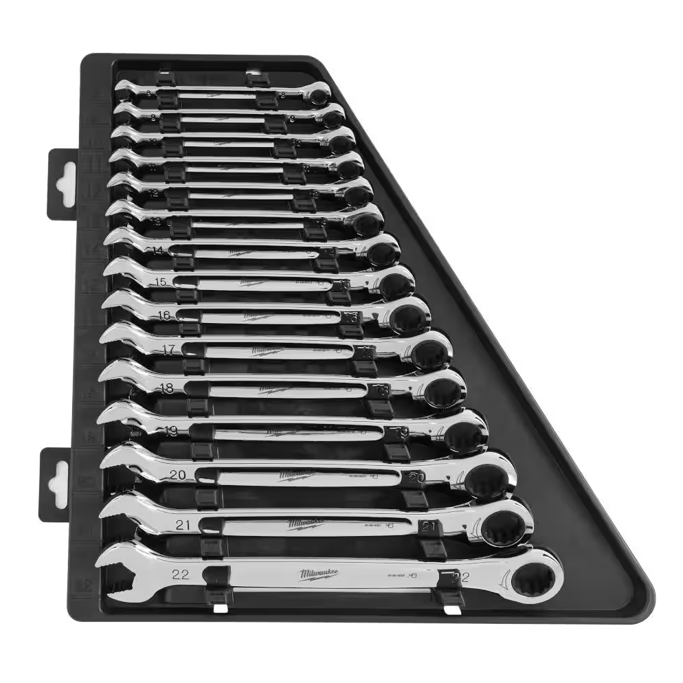Milwaukee 48-22-9516 - 15pc Ratcheting Combination Wrench Set - Metric