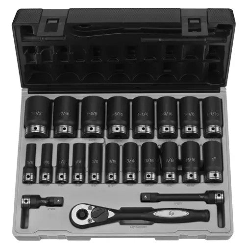 Grey Pneumatic 82622D 1/2" Dr 22pc Fractional Deep DuoSocket Set 6pt