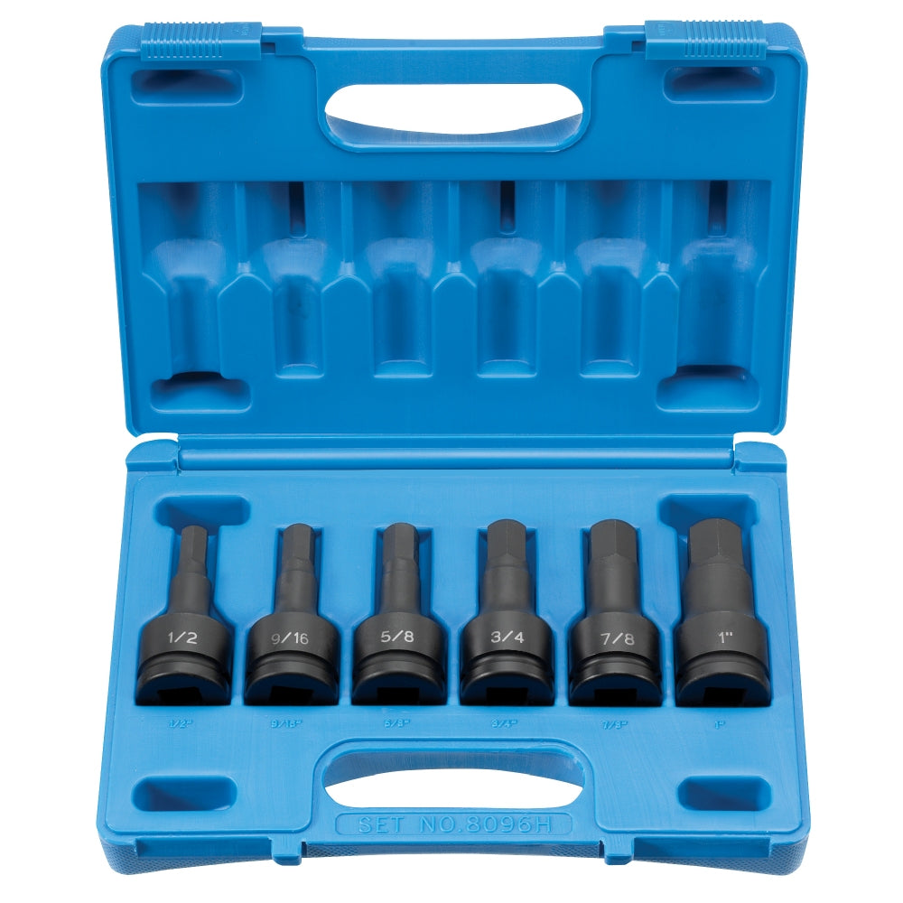 Grey Pneumatic 8096H - 3/4" Drive 6 Piece Impact Hex Driver Set