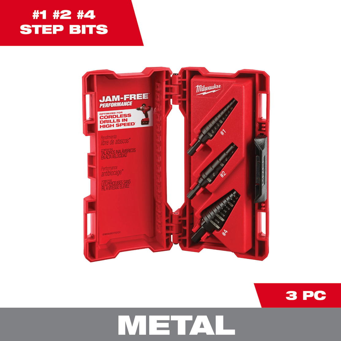 Milwaukee 48-89-9221 Step Drill Bit Set - 3PC