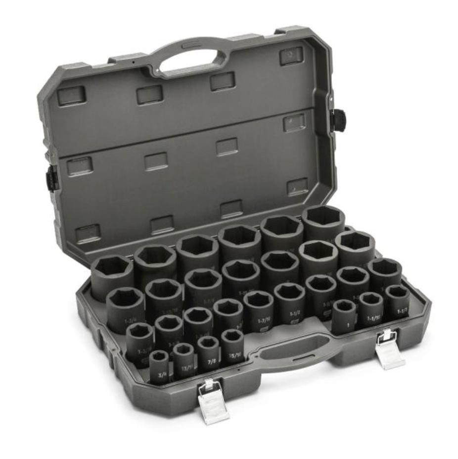 GearWrench 84037 - 29 Piece 3/4" Drive 6 Point SAE Deep Impact Socket Set