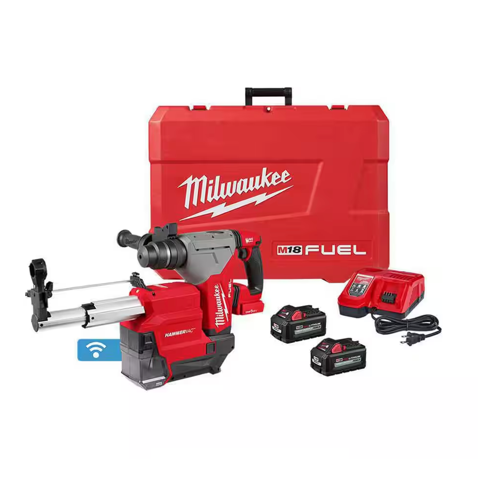 Milwaukee 2915-22DE M18 FUEL™ 1-1/8" SDS Plus Rotary Hammer w/ ONE-KEY™ & HAMMERVAC™ Dedicated Dust Extractor Kit