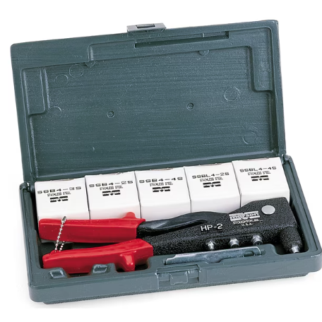Marson 39001 HP-2 Rivet Tool Kit; 3/32", 1/8", 5/32", 3/16" Nose Tips
