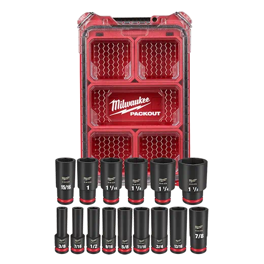 Milwaukee 49-66-6802 SHOCKWAVE Impact Duty™ 1/2" Drive SAE  Packout Set - 15pc