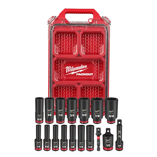 Milwaukee 49-66-6800 SHOCKWAVE Impact Duty™ 3/8" Drive SAE Packout Set - 17pc
