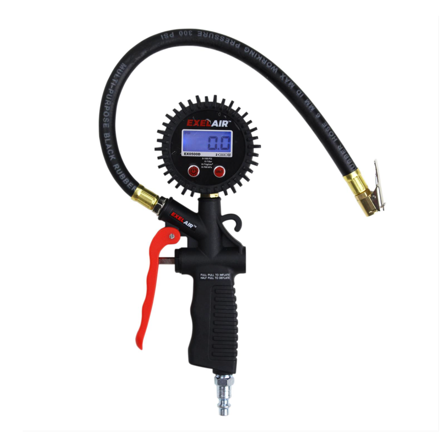 Milton EX0500D EXELAIR® Digital Pistol Grip Tire Inflator/Deflator Gauge
