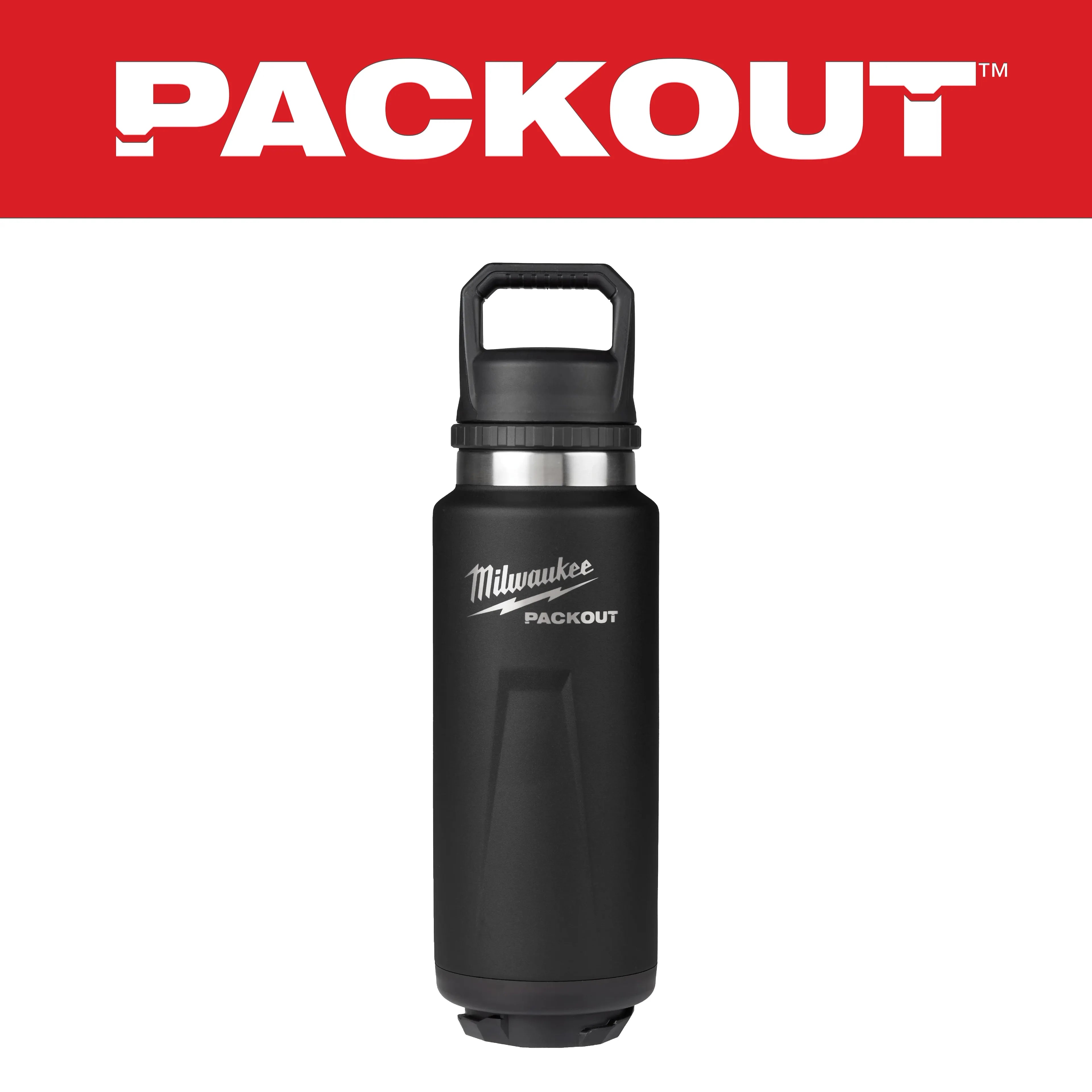Milwaukee 48-22-8397B PACKOUT™ 36oz Black Insulated Bottle with Chug Lid