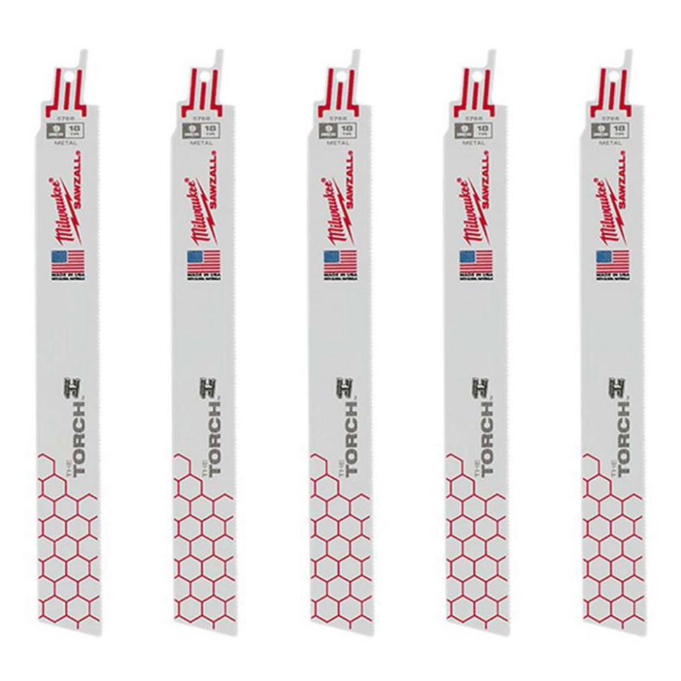 Milwaukee 48-00-5788 - 9" 18 TPI TORCH™ SAWZALL® Blade for Medium Metal (5 PK)