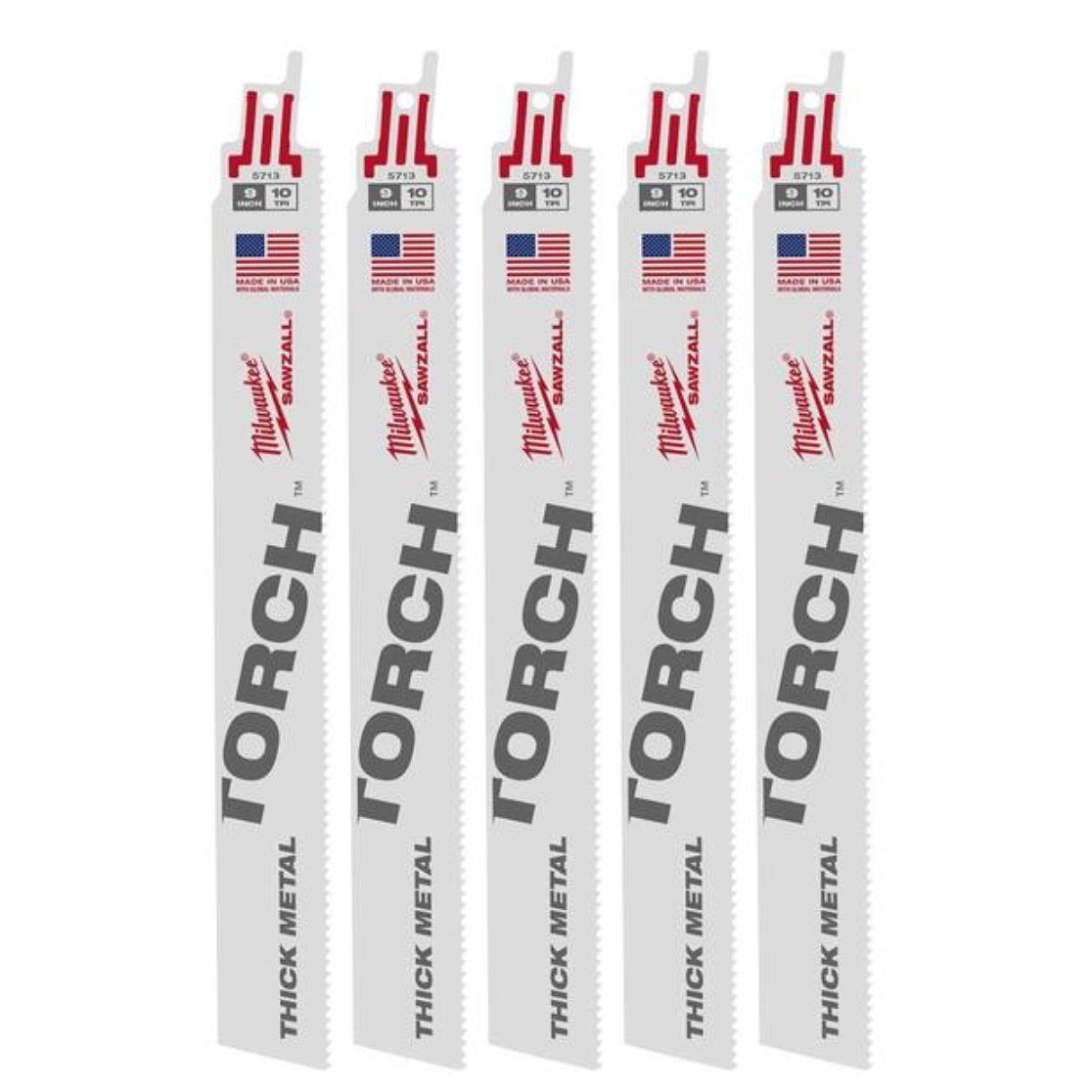 Milwaukee 48-00-5714 - 12" 10 TPI TORCH™ SAWZALL® Blade for Thick Metal (5 PK)