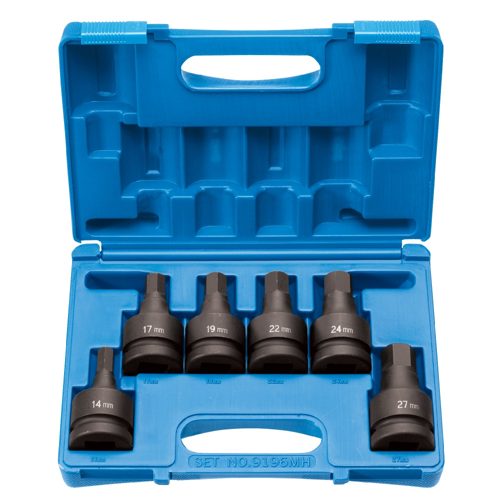 Grey Pneumatic 9196MH - 1" Drive 6 Piece Impact Hex Driver Metric Set