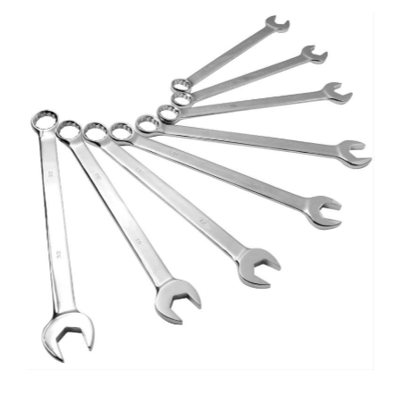 Sunex 9919MA 8 piece Metric Full Polished V-Groove Combination Wrench Set