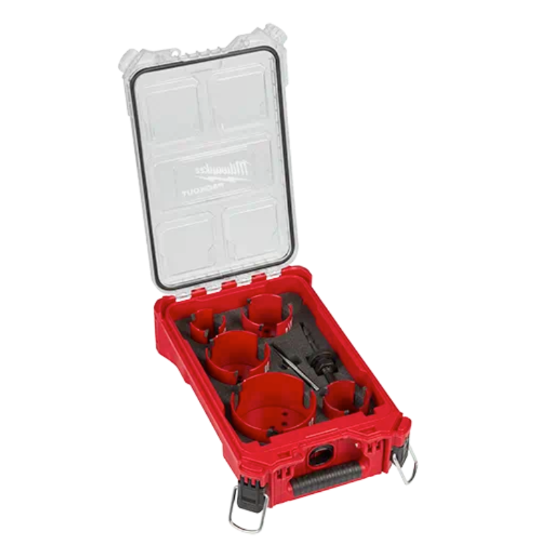 Milwaukee 49-56-9295 MILWAUKEE® BIG HAWG™ with Carbide Teeth Hole Saw 9PC Kit w/ PACKOUT Compact Organizer