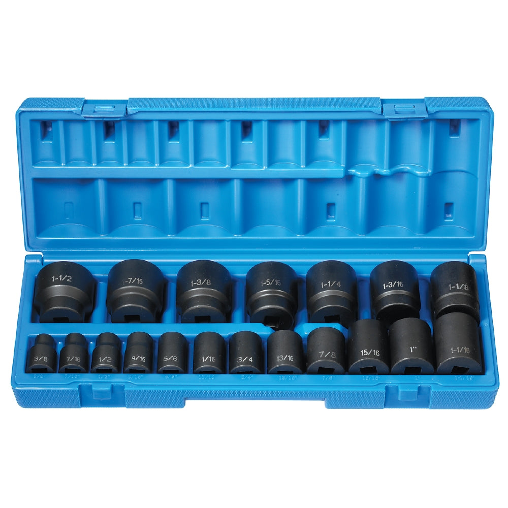 Grey Pneumatic 1719 - 19 Piece 1/2'' Drive 12-Point Standard Length Master Socket Set (SAE)