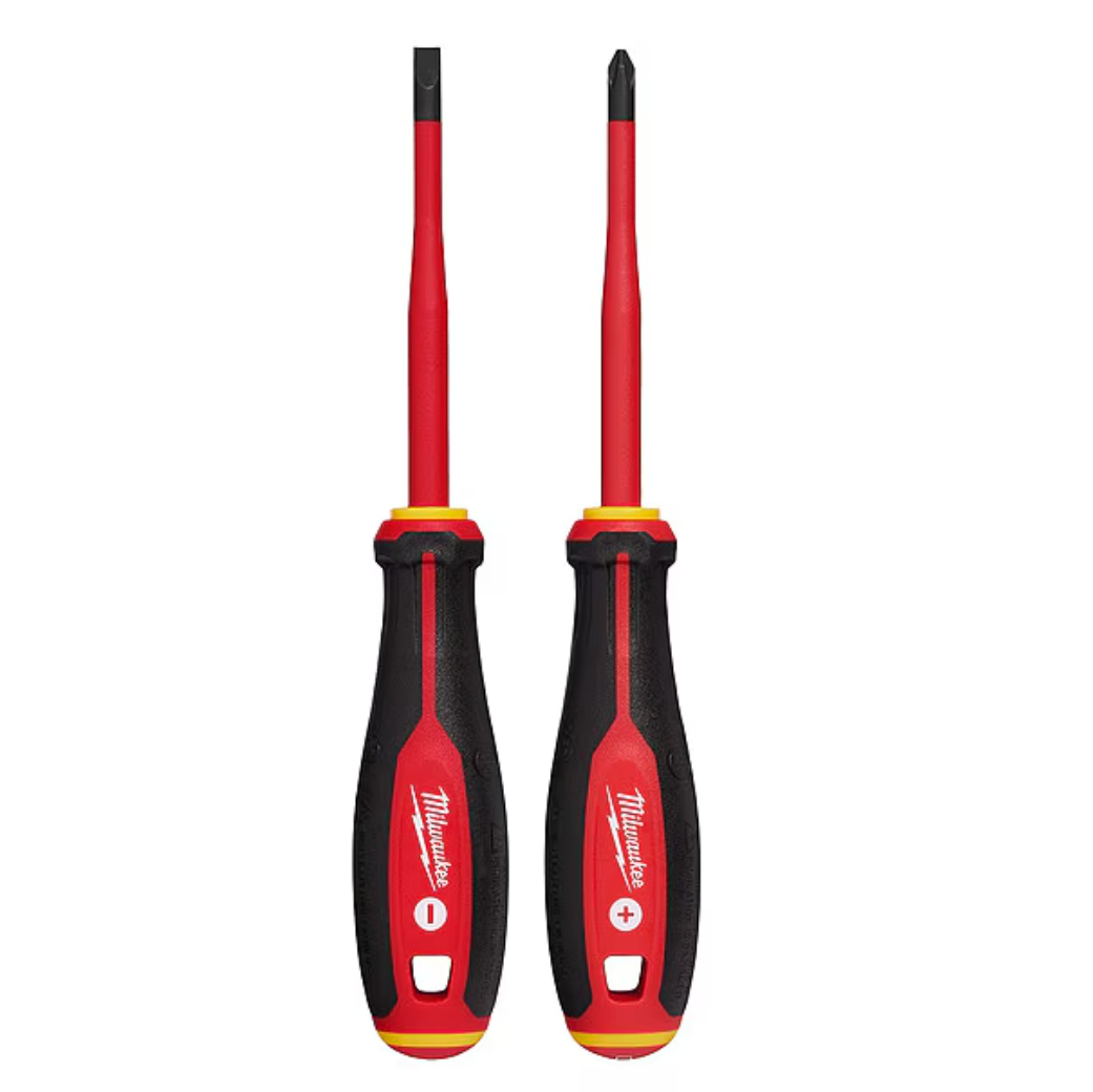 Milwaukee 48-22-2207 - 1000V Insulated Slim Tip Screwdriver Set, 2pc