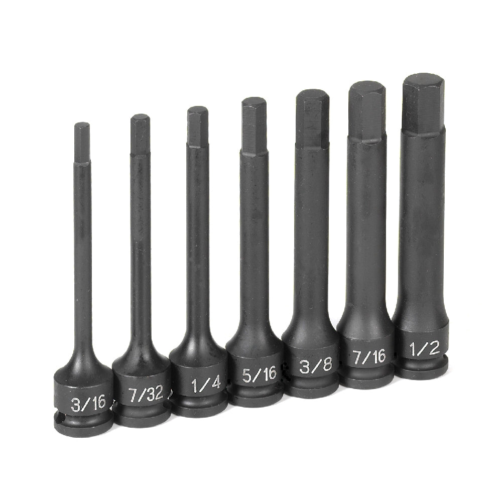 Grey Pneumatic 1247H 3/8" Drive - 4" Length - Hex Driver Set (SAE)