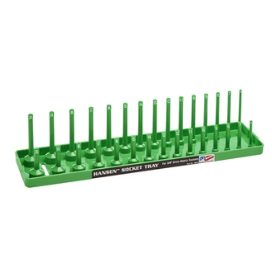 Hansen Global 3804 - 3/8″ Drive Metric Regular & Deep Socket Holder – Green