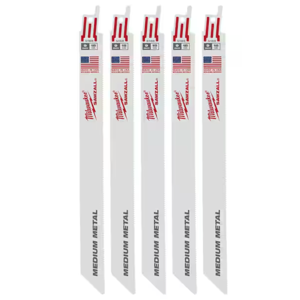 Milwaukee 48-00-5188 - 9" 18 TPI SAWZALL® Blade for Medium Metal (5 PK)