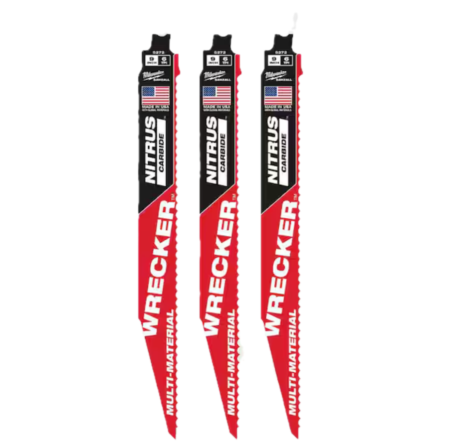 Milwaukee 48-00-5372 - 9" WRECKER™ with NITRUS™ Carbide SAWZALL® Blade for Multi-Material (3 PK) (Copy)