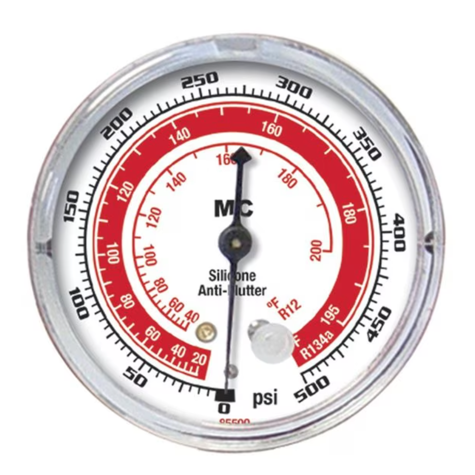 Mastercool 85500 Anti-flutter R134a Pressure 2 1/2" High Side Gauge